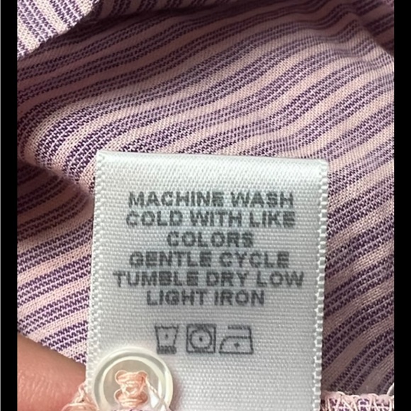 XIRENA Hale Blouse Shirt Button Down Ruffle Pink Purple Long Sleeve Small - Picture 9 of 9